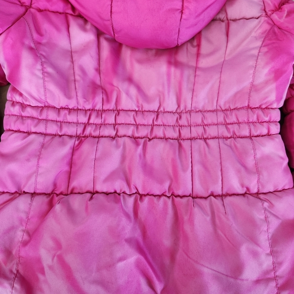 Girl's London Fog Gradient-Pink Fleece Lined Full Zip Hooded Puffer Jacket L/6X - Picture 11 of 16